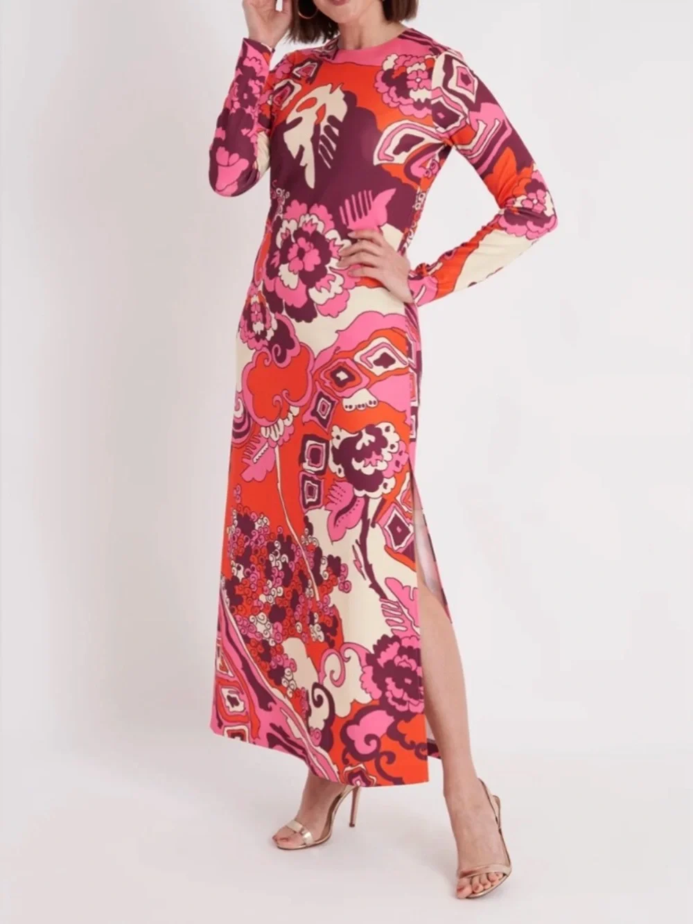 CK Bradley Ashton Dress in Whirlwind Plum - Picture 1 of 7